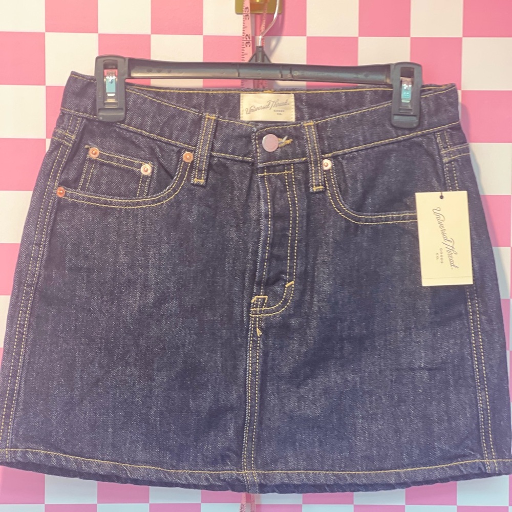 Denim Dark Wash Mini Skirt